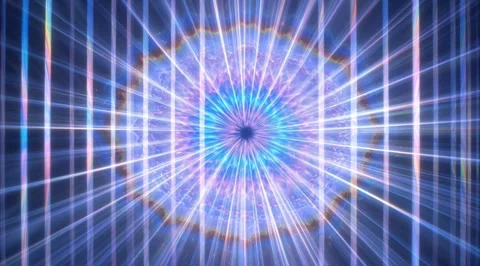 Abstract glowing blue mandala on dark background Stock Footage 331454513