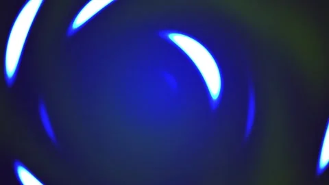 Abstract glowing blue neon light circles spinning on dark background motion.. Stock Footage 346329185