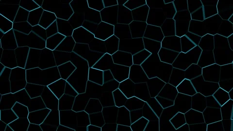 Abstract glowing blue network lines moving across black background with cen.. Stock Footage 340939633