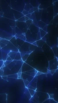 Abstract glowing blue network lines connected across a dark background, res.. イラスト素材