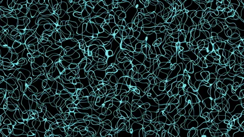 Abstract glowing blue neural network lines animation. AI brain connection loop. Stock Footage 340288438