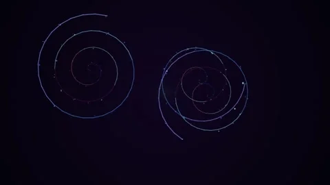 Abstract Glowing Blue Particle Orbits and Spirals Vidéo 333695849