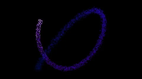 Abstract glowing blue particle trails in cinematic motion against a dark ba.. Video stock 343418981