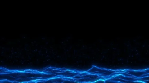 Abstract glowing blue particle wave surface motion background animation Video stock 336904120