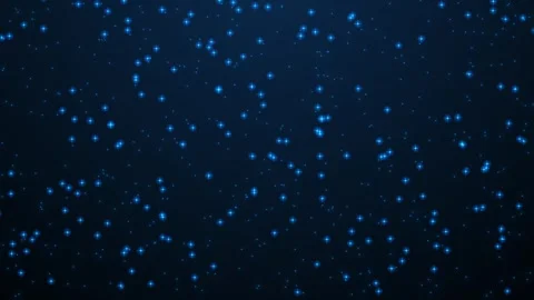 Abstract glowing blue particles of fall shiny twinkling glitter stars. Stock Footage 308150883