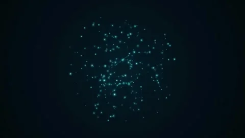 Abstract glowing blue particles floating and swirling in a dark deep space Stock Footage 346217055
