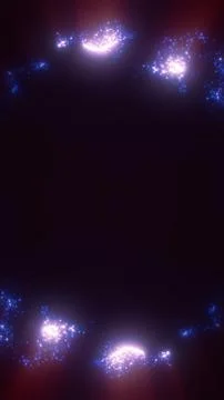 Abstract glowing blue particles forming a circular energy pattern in dark spa Stock Illustration