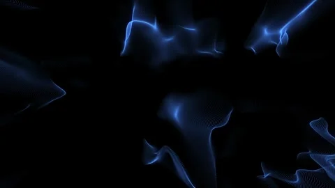 Abstract glowing blue particles wave motion background Stock Footage 340452127
