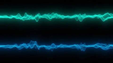 Abstract glowing blue particles wave motion background Stock Footage 341279940