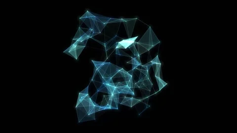 Abstract Glowing Blue Plexus Network Shape Motion Animation Loop Stock Footage 348633511