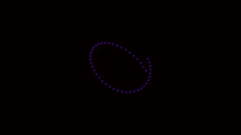 Abstract glowing blue purple circle animation on black screen background Stock-Footage 337163300