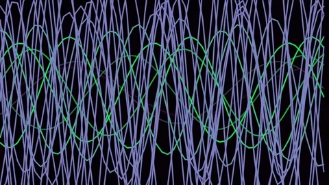 Abstract Glowing Blue Purple Wavy Lines Tech Flow Pattern Background Loop Stock Footage 340378659