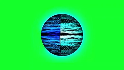 Abstract Glowing Blue Sphere on Green Background Video stock 330985386