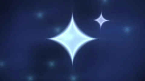 Abstract glowing blue star and floating light particles over a dark background Stock Footage 332068838