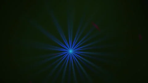 Abstract Glowing Blue Star Pattern With Red Ring Pulsing On Dark Background. Stock Footage 334465253
