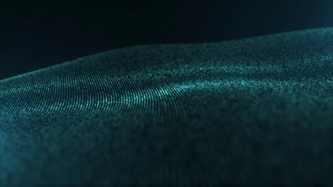 Abstract glowing blue tech wave of particles and dots moving on blue backgrou Stock Footage 321770335