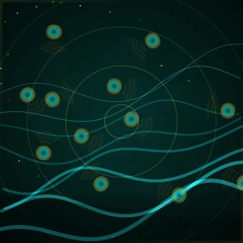 Abstract glowing blue waves background for futuristic digital motion graphics Stock Footage 345690123