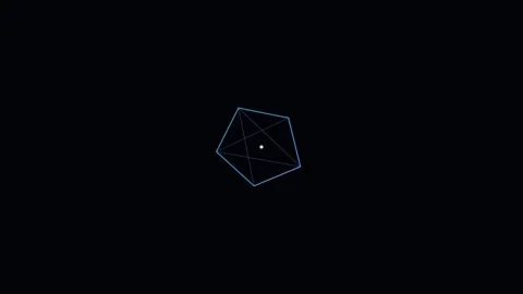 Abstract glowing blue wireframe geometric polygon data network background Видео 343659742