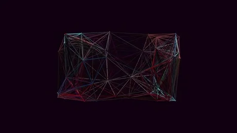 Abstract glowing blue wireframe network data stream futuristic technology b.. Stock Footage 337161459