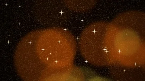 Abstract glowing bokeh circles with sparkling light particles during night ti Stock Footage 344290387