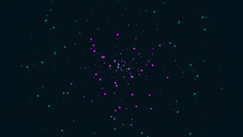 Abstract glowing bokeh particle flow on dark background for magic visual ef.. Stock Footage 341059950