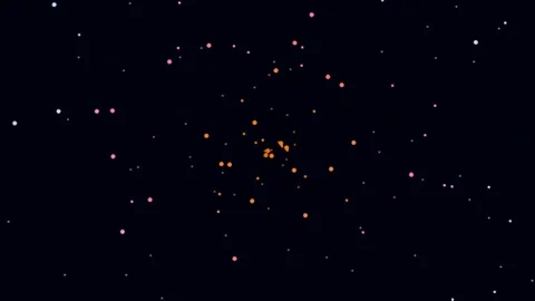 Abstract glowing bokeh particles background, magical cosmic dust animation lo Stock Footage 342092420