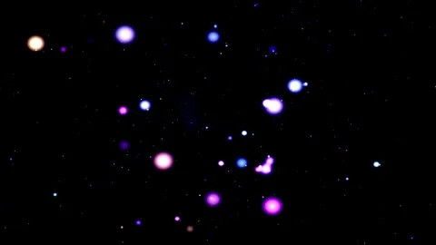 Abstract glowing bokeh particles drifting in dark cinematic space with subt.. Vídeo Stock 346271015
