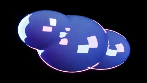 Abstract glowing bubbles pattern on black background. 3d rendering Stock Footage 339435392