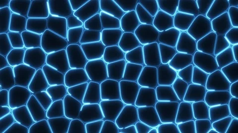 Abstract Glowing Cell Patterns on a Black Background. Blue Cell Patterns. 4K Vidéo 281922029