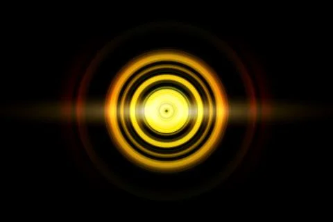 Abstract glowing circle blue light effect on black background Stock Illustration