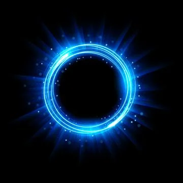 Abstract Glowing Circle, Elegant Illuminated Light Ring, Vector Illustration Stock Illustration