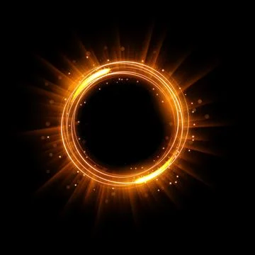 Abstract Glowing Circle, Elegant Illuminated Light Ring, Vector Illustration イラスト素材
