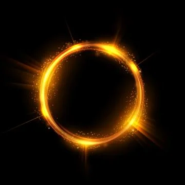 Abstract Glowing Circle, Elegant Illuminated Light Ring, Vector Illustration Stock Illustration