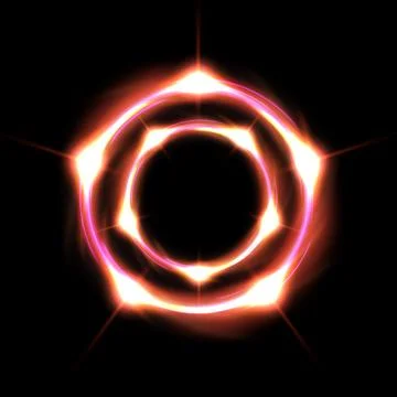 Abstract Glowing Circle, Elegant Illuminated Light Ring, Vector Illustration イラスト素材