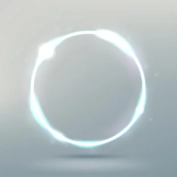 Abstract Glowing Circle Isolated on Bright Background, Elegant Light Ring, .. 스톡 일러스트