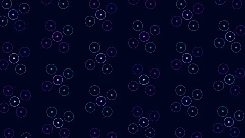 Abstract glowing circle pattern on dark background, seamless motion backdrop Stock Footage 333188655