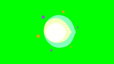 Abstract glowing circle shape element isolated on a bright green background Stock Footage 340903973