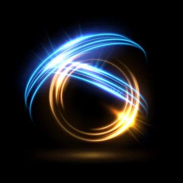 Abstract Glowing Circle, Swirl Light Ring, Vector Illustration Stock Illustration