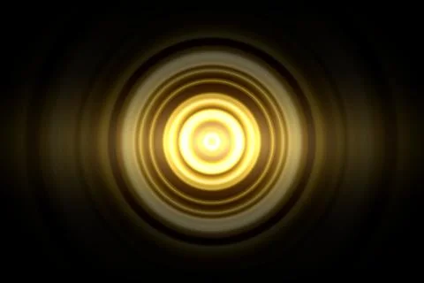 Abstract glowing circle yellow light effect with sound waves oscillating ba.. Stock-Illustration