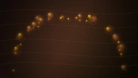 Abstract glowing circles background with golden energy waves on dark brown .. Stock Footage 344515941