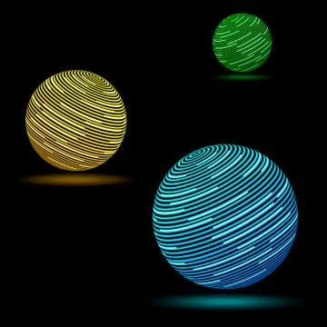 Abstract glowing circles in darkness Stock Illustration