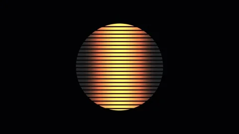 Abstract glowing circles with horizontal lines in dark space with cinematic.. Video stock 342516918