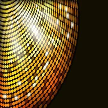 Abstract glowing circles mosaic on a dark background Stock Illustration