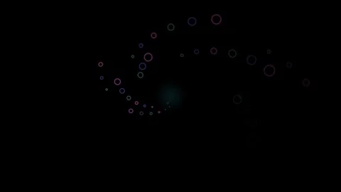 Abstract glowing circles moving in spiral pattern on dark background loop v.. Stock Footage 346436752