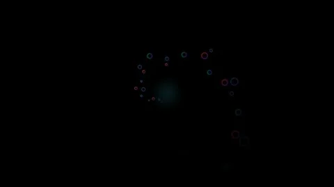 Abstract glowing circles moving in spiral pattern on dark background loop v.. Stock Footage 346437872