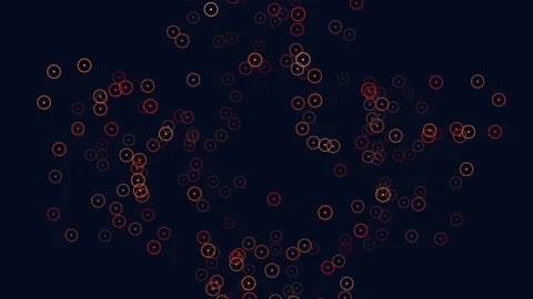 Abstract glowing circles network on dark background, data visualization footage Stock Footage 333782931