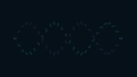 Abstract glowing circles rotating in circular patterns against dark backgro.. 動画素材 346445181