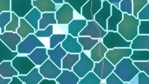 Abstract Glowing Circuit Board Pattern in Teal and Blue Stock Footage 331895123