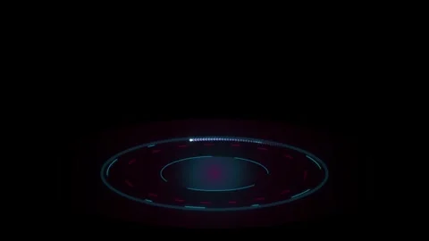 Abstract glowing circular digital interface with light streaks and motion p.. Stock Footage 343611645
