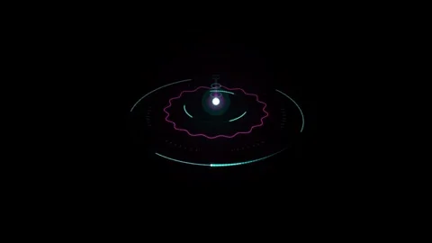 Abstract glowing circular digital interface element for futuristic technolo.. Видео 343611696